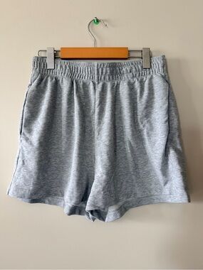 H&M - Women’s Heathered Grey Casual Elastic-Waist Shorts